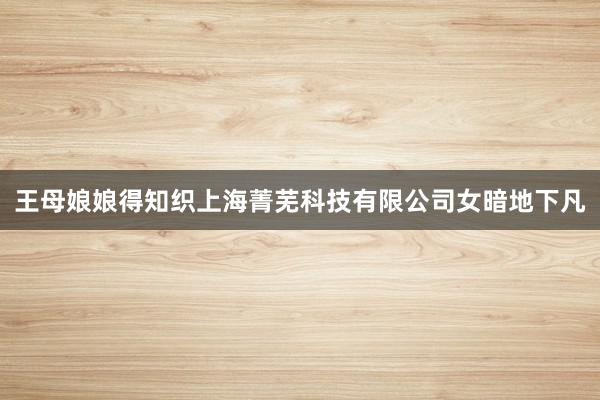 王母娘娘得知织上海菁芜科技有限公司女暗地下凡