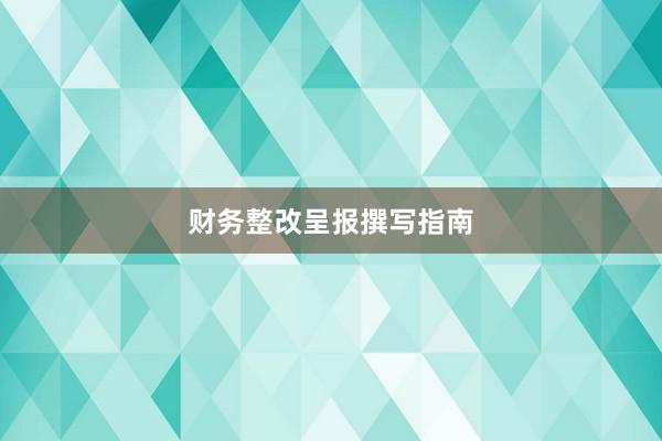 财务整改呈报撰写指南